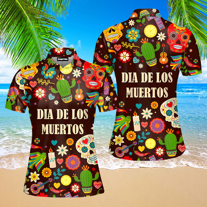 Day Of The Dead Dia De Los Muertos Polo Shirt For Women