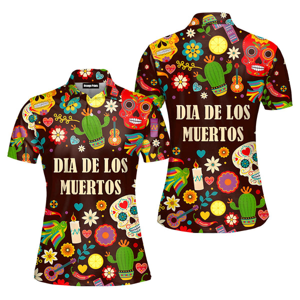 Day Of The Dead Dia De Los Muertos Polo Shirt For Women