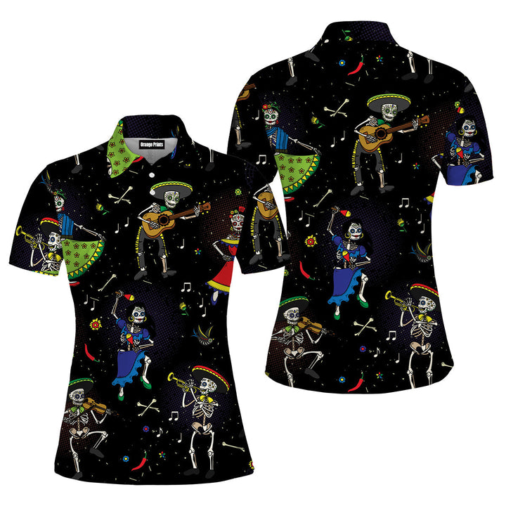 Day Of The Dead Dia De Mexico Polo Shirt For Women