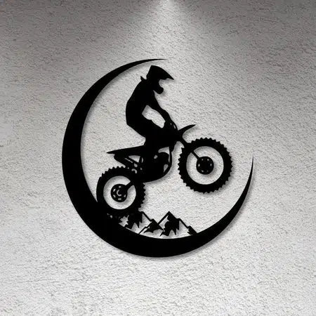 Dirt Bike Lover Motocross Cut Metal Sign | MS1216-Black-Gerbera Prints.