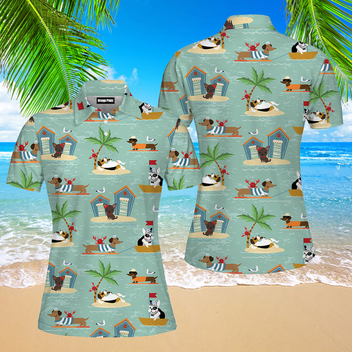 Dogs On Vacations Polo Shirt For Women