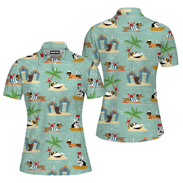 Dogs On Vacations Polo Shirt For Women