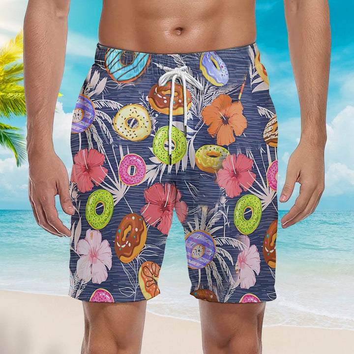 Donuts Tropical Beach Shorts For Men