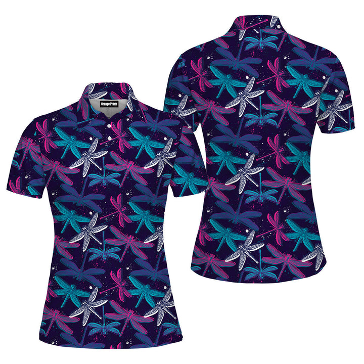 Dragonfly Neon Polo Shirt For Women