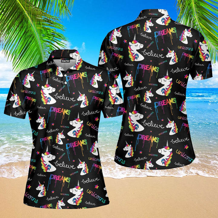 Dreams Of Unicorns Polo Shirt For Women