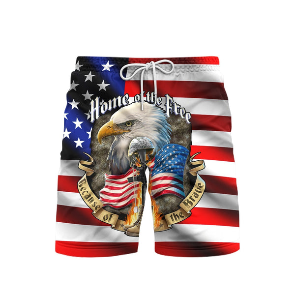 Eagle American Home Of The Free Beach Shorts For Men