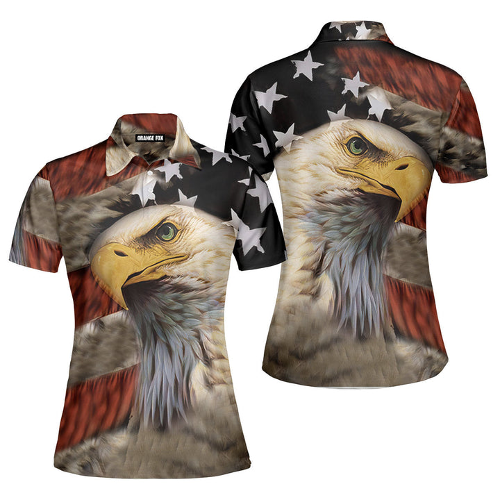 Eagle Patriot American Flag Patriot Day Polo Shirt For Women