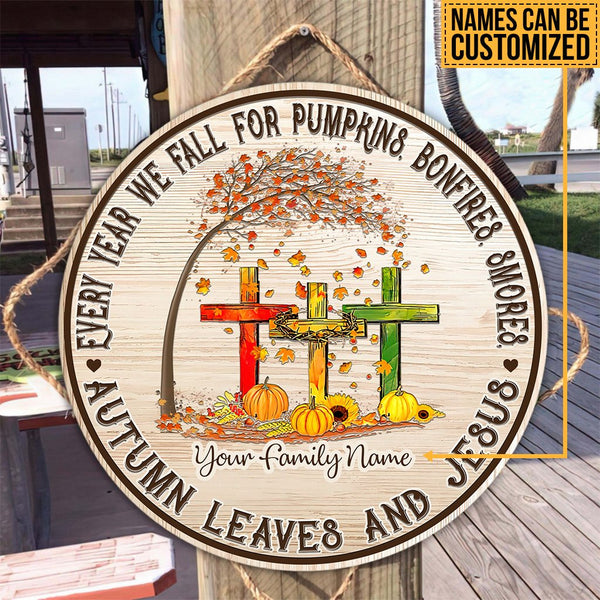 Every Year Christian Custom Round Wood Sign | Home Decoration | Waterproof | WN1173-Colorful-Gerbera Prints.