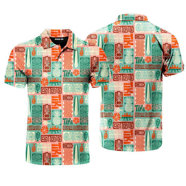 Exotic Tiki Pattern Polo Shirt For Men