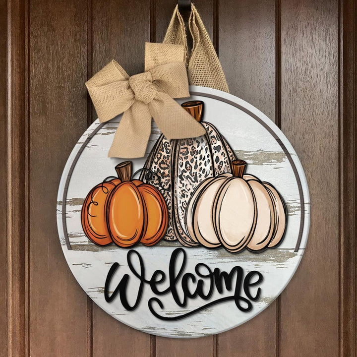 Fall Nice Gift Round Wood Sign | Home Decoration | Waterproof | WS1284-Gerbera Prints.