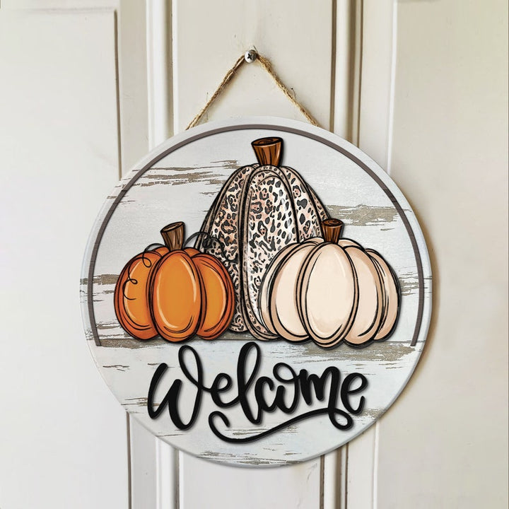 Fall Nice Gift Round Wood Sign | Home Decoration | Waterproof | WS1284-Colorful-Gerbera Prints.