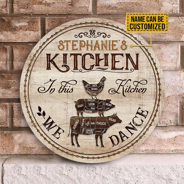Farmhouse Kitchen Custom Round Wood Sign | Home Decoration | Waterproof | WN1444-Colorful-Gerbera Prints.