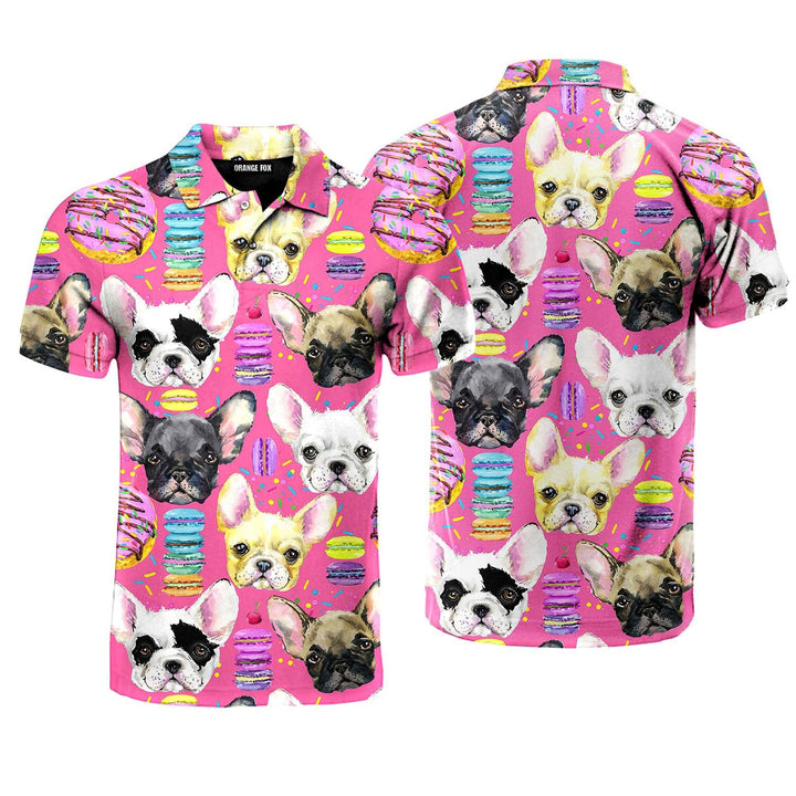 French Bulldog Sweet Dessert Pattern Polo Shirt For Men