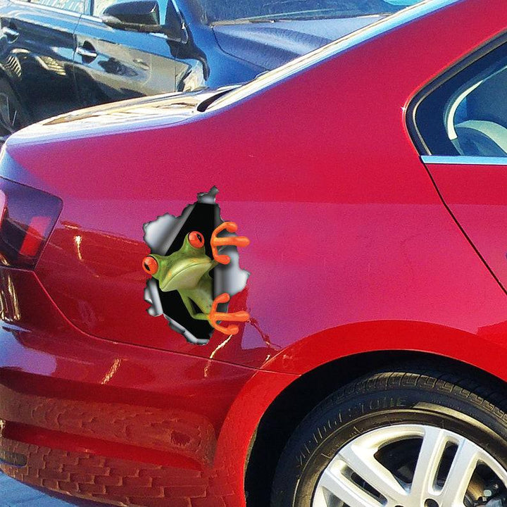 Frog Cracked Car Decal Sticker | Waterproof | PVC Vinyl | CCS2512