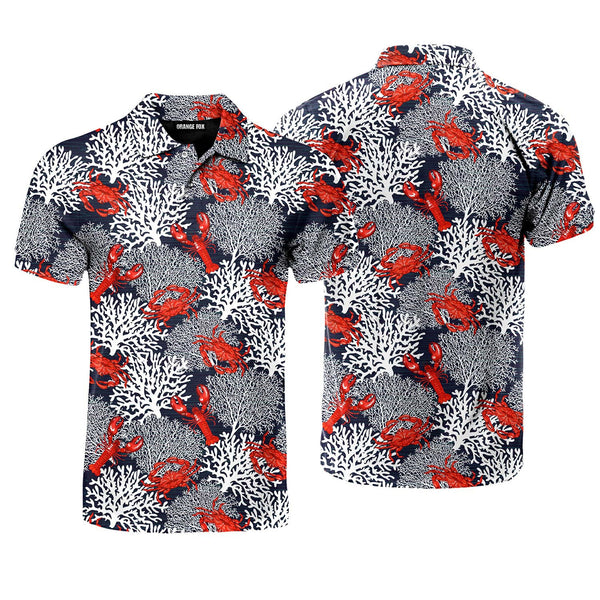 Funny Crabs And Lobsters Summer Polo Shirt For Men