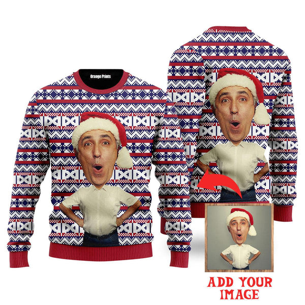 Funny Custom Face On Vintage Custom Christmas Sweaters | For Men & Women | UP1002-Colorful-Gerbera Prints.