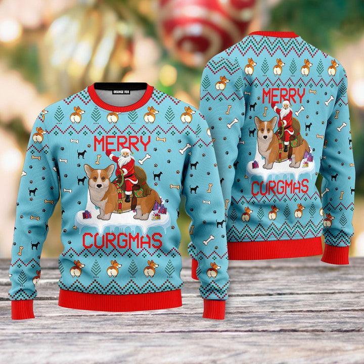 Funny Dog Merry Corgmas Ugly Christmas Sweater For Men & Women