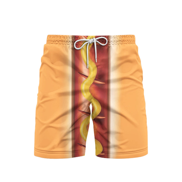 Funny Hot Dog Beach Shorts For Men