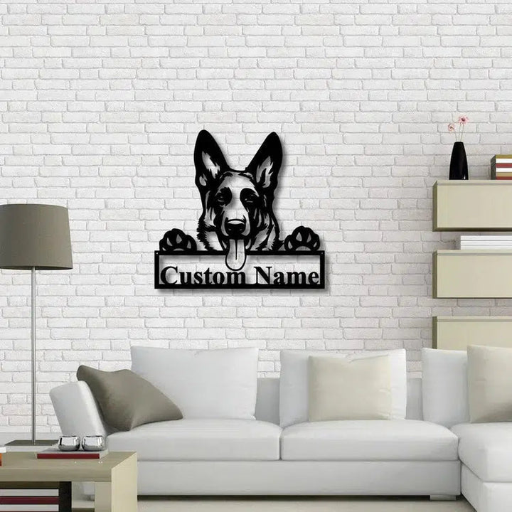 German Shepherd Dog Metal Sign for Dog Lover Custom Cut Metal Sign | MN1169-Gerbera Prints.