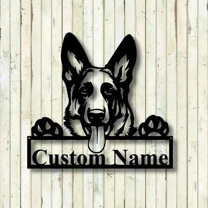 German Shepherd Dog Metal Sign for Dog Lover Custom Cut Metal Sign | MN1169-Gerbera Prints.
