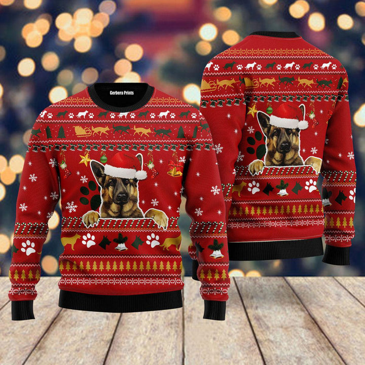 German Shepherd Dog Ugly Christmas Sweater | For Men & Women | Adult | US5491-Gerbera Prints.