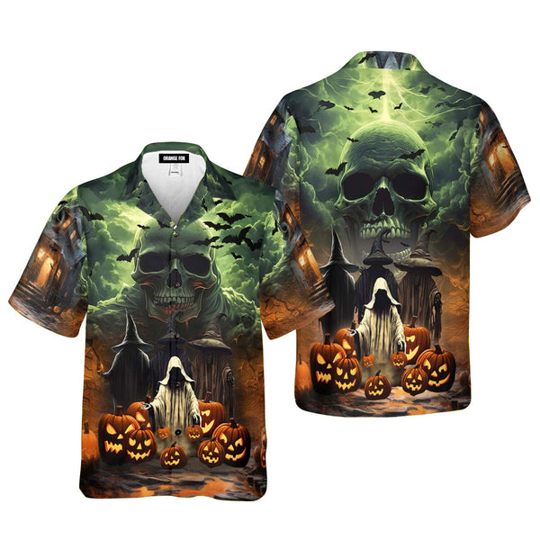 Ghouls Skull Pumpkin Halloween Hawaiian Shirt For Men & Women