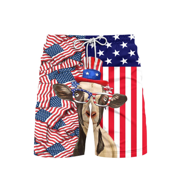 Goat Independence Day 4th Of July Beach Shorts For Men