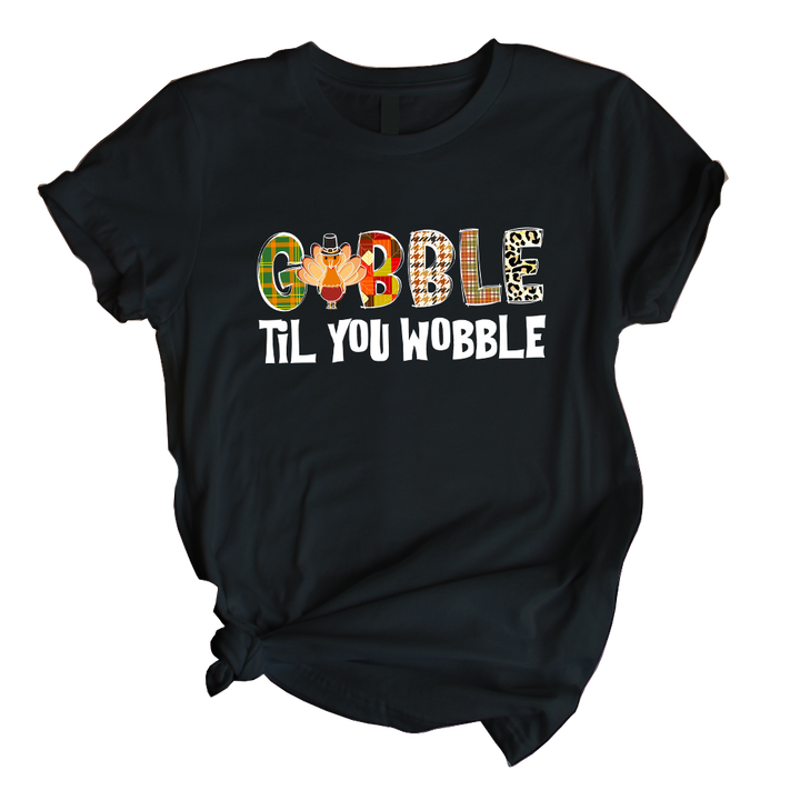 Gobble Gobble Til You Wobble Thanksgiving T Shirt | For Men & Women | H7424-Popular Tee - Unisex-Gerbera Prints.