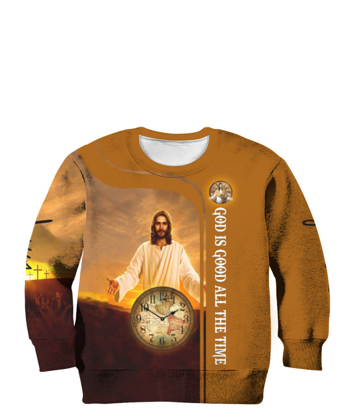 God is Good All The Time 3D All Over Print | Unisex | Adult | HP1190-Kids Sweatshirt-Gerbera Prints.