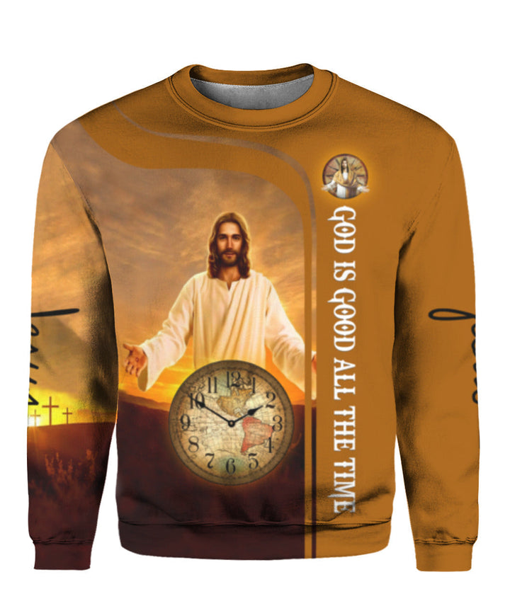God is Good All The Time 3D All Over Print | Unisex | Adult | HP1190-Crewneck Sweatshirt-Gerbera Prints.