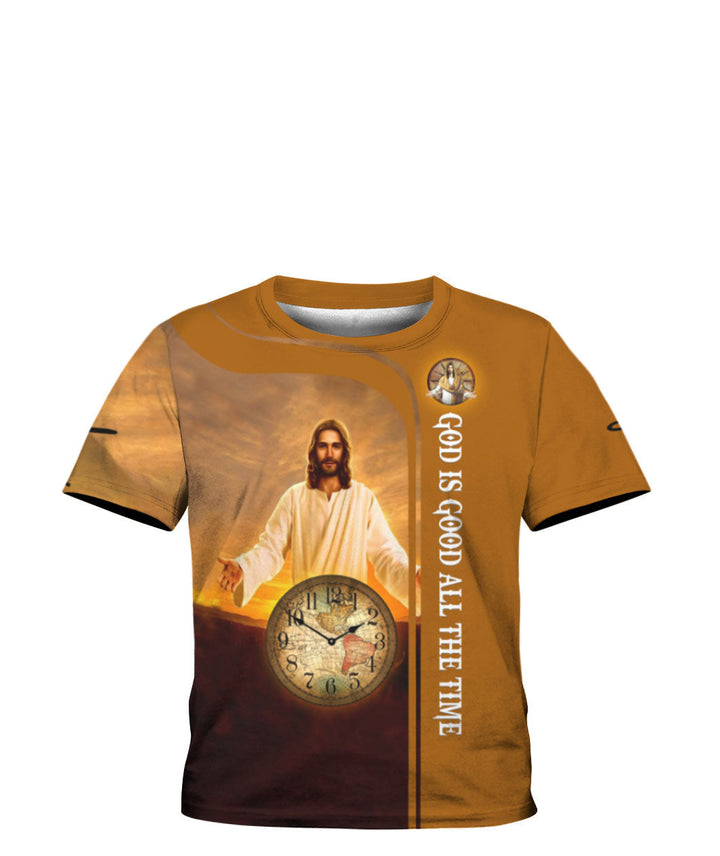 God is Good All The Time 3D All Over Print | Unisex | Adult | HP1190-Kids Tee-Gerbera Prints.