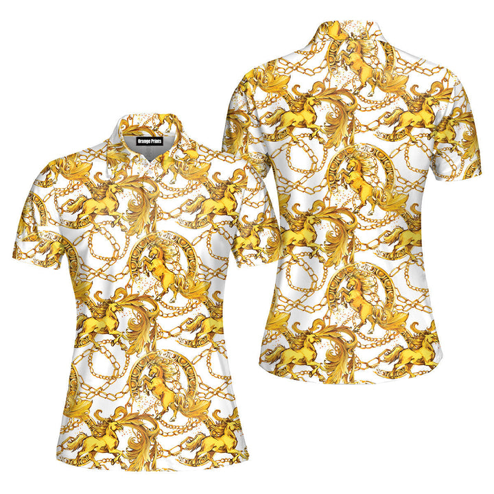 Golden Horses Polo Shirt For Women