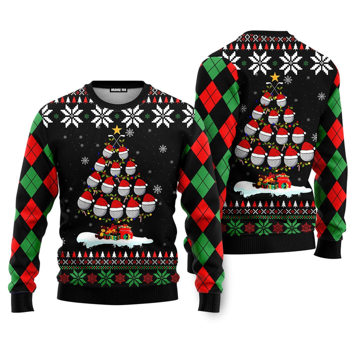 Golf Christmas Tree Snow Ugly Christmas Sweater For Men & Women