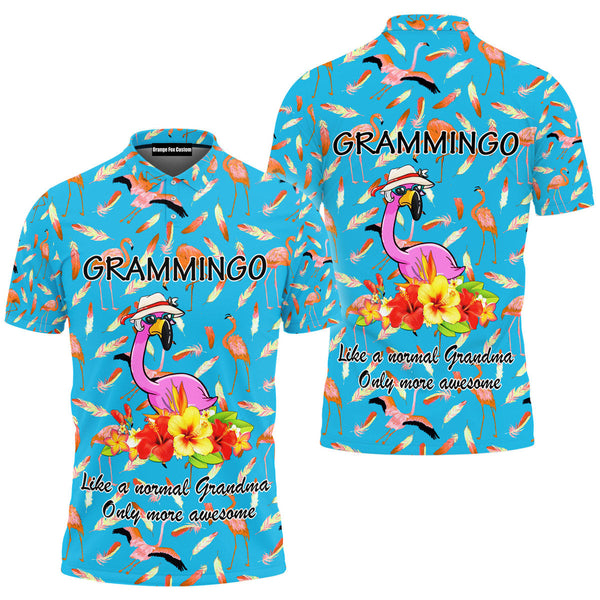 Grammingo Pink Flamingo Grandma Polo Shirt For Men