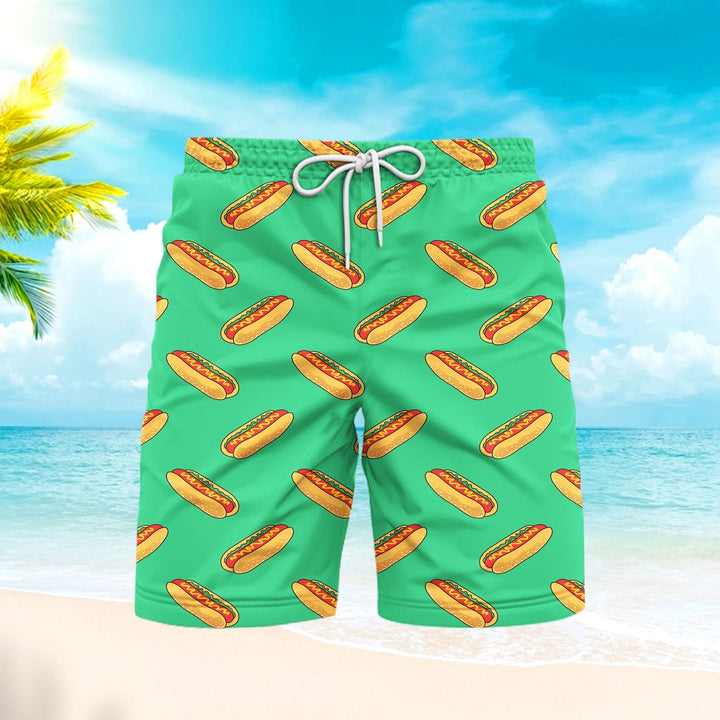 Green Hotdogs Beach Shorts For Men