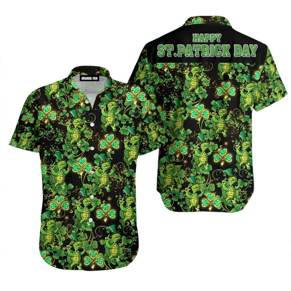Green Turtle Happy St Patrick Day Hawaiian Shirt For Men & Women