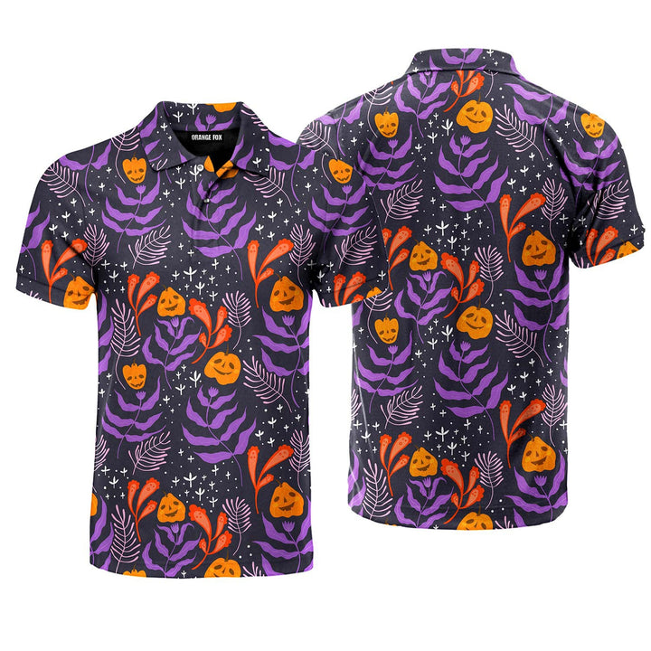 Halloween Pumkins Tropical Polo Shirt For Men