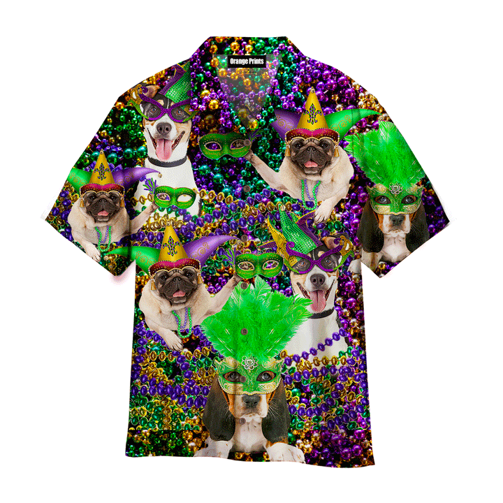 Happy Dogs Happy Mardi Gras Hawaiian Shirt For Men And Women WT1936