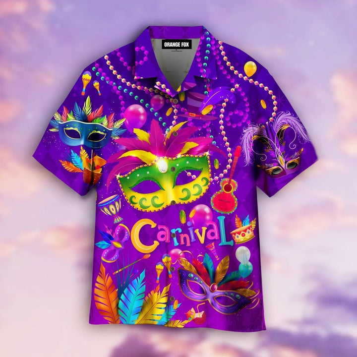 Happy Mardi Gras Carnival Purple Hawaiian Shirt For Men & Women