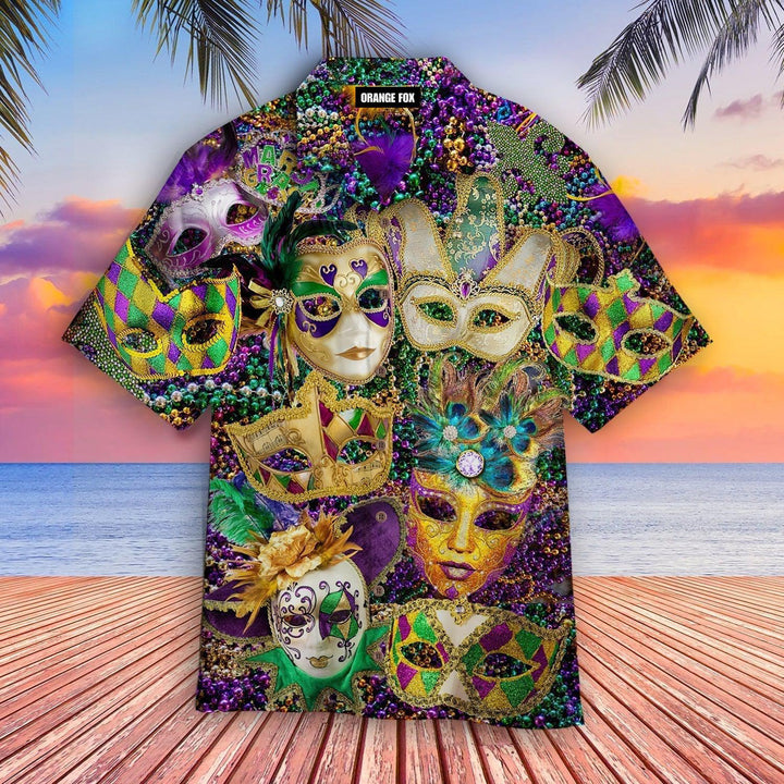 Happy Mardi Gras Carnival Purple Hawaiian Shirt For Men & Women