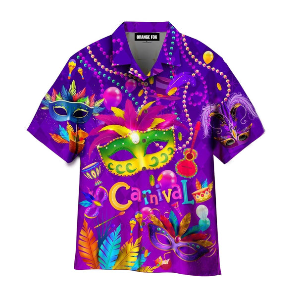 Happy Mardi Gras Carnival Purple Hawaiian Shirt For Men & Women