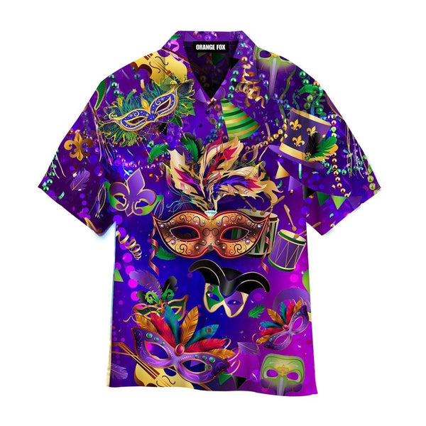 Happy Mardi Gras Purple Hawaiian Shirt For Men & Women