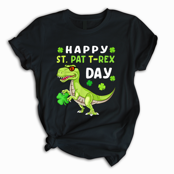 Happy St Pat T-rex Day Patrick's Day T shirts | For Men & Women | H7475-Popular Tee - Unisex-Gerbera Prints.