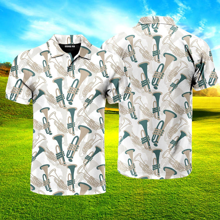 Happy Trumpet Musical Performance Pattern Polo Shirt For Men