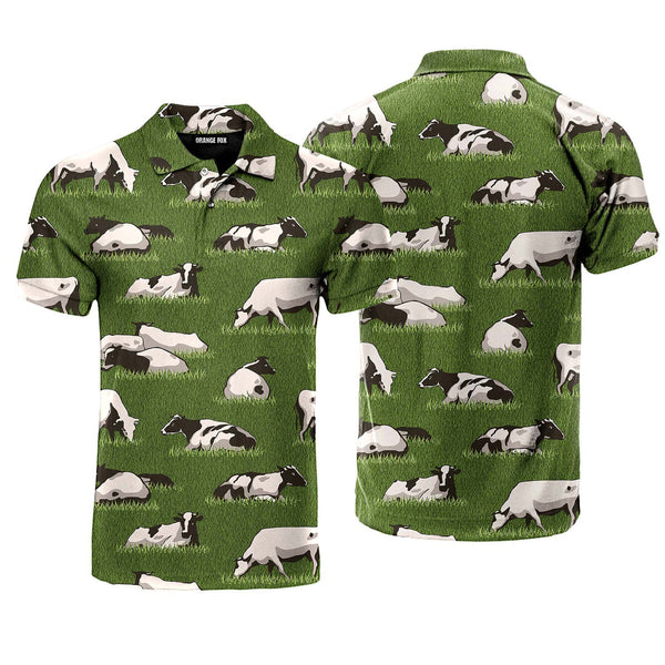 Herd Cows On The Meadow Polo Shirt For Men