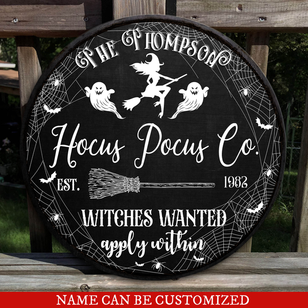 Hocus Pocus Co Custom Round Wood Sign | Home Decoration | Waterproof | WN1177-Colorful-Gerbera Prints.