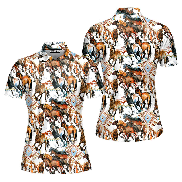 Horse - Gift For Animal Lovers, Horse Racers - Horse Racing Polo Shirt For Women