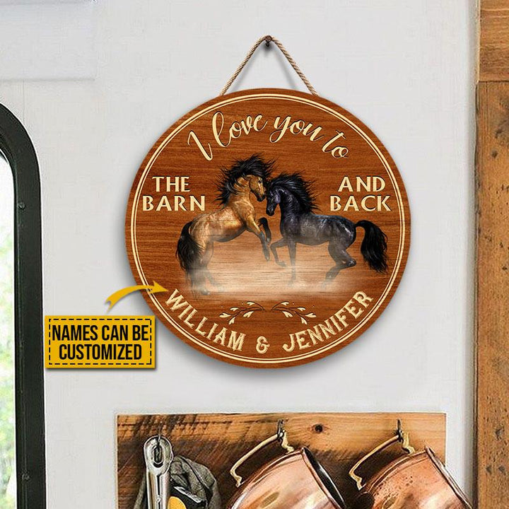 Horse I Love You Custom Round Wood Sign | Home Decoration | Waterproof | WN1453-Gerbera Prints.
