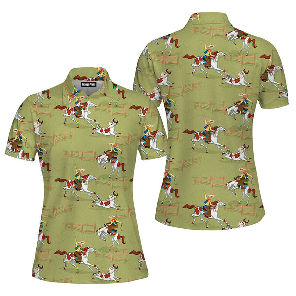 Horse Racing Polo Shirt For Women