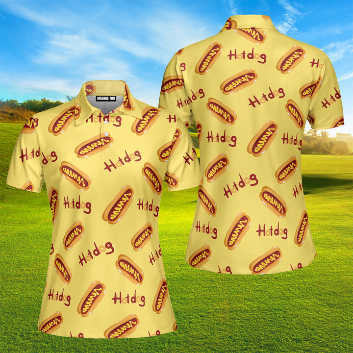 Hot Dog Mustard Yellow Polo Shirt For Women